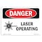 Signmission OSHA Danger Sign, Laser Operating, 10in X 7in Decal, 10" W, 7" H, Landscape, Laser Operating OS-DS-D-710-L-1412 - alternate 1